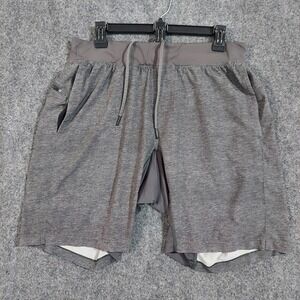 Lululemon Shorts Mens Large‎ Gray Lined Drawstring Athletic Training Running